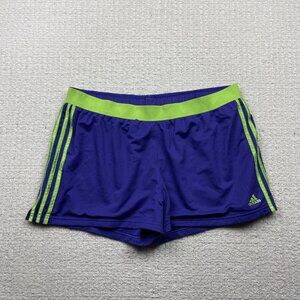 Y2K Adidas Climalite Womens Sz XL Mesh Running Shorts Retro Purple / Green